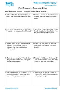 Worksheets for kids - word-problems-times-and-divide